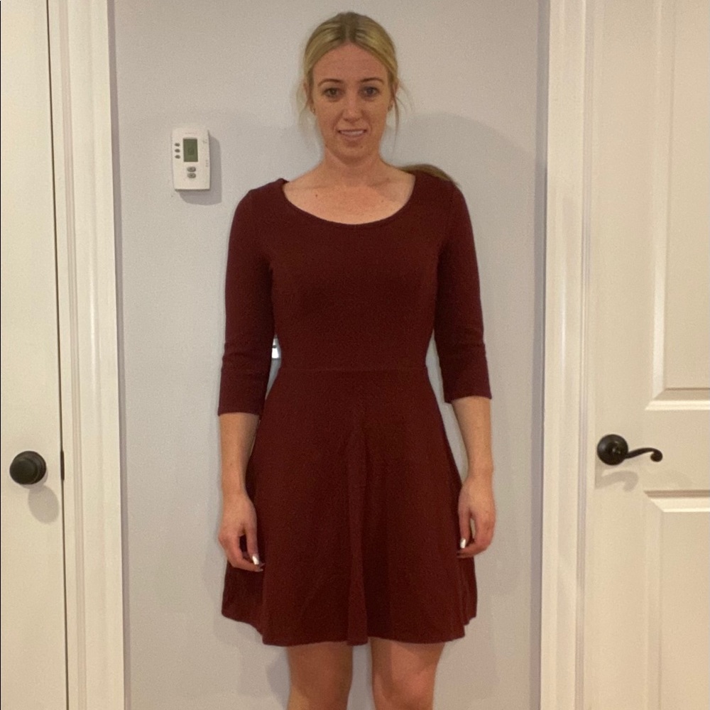 A-Line Maroon Dress
